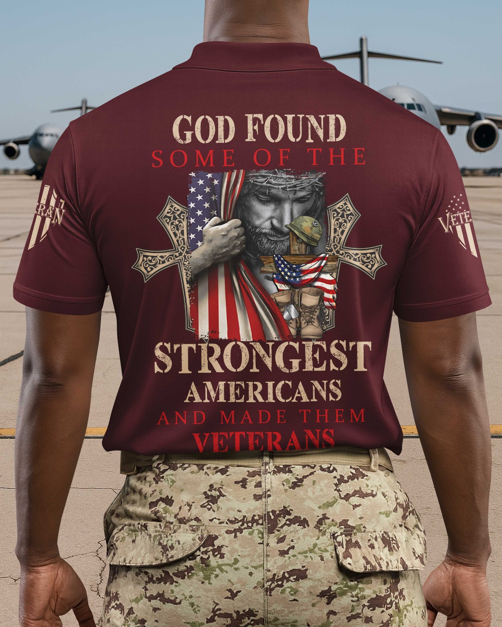 God Found Some Of The Strongest Americans And Made Them Veterans Polo - Image 4