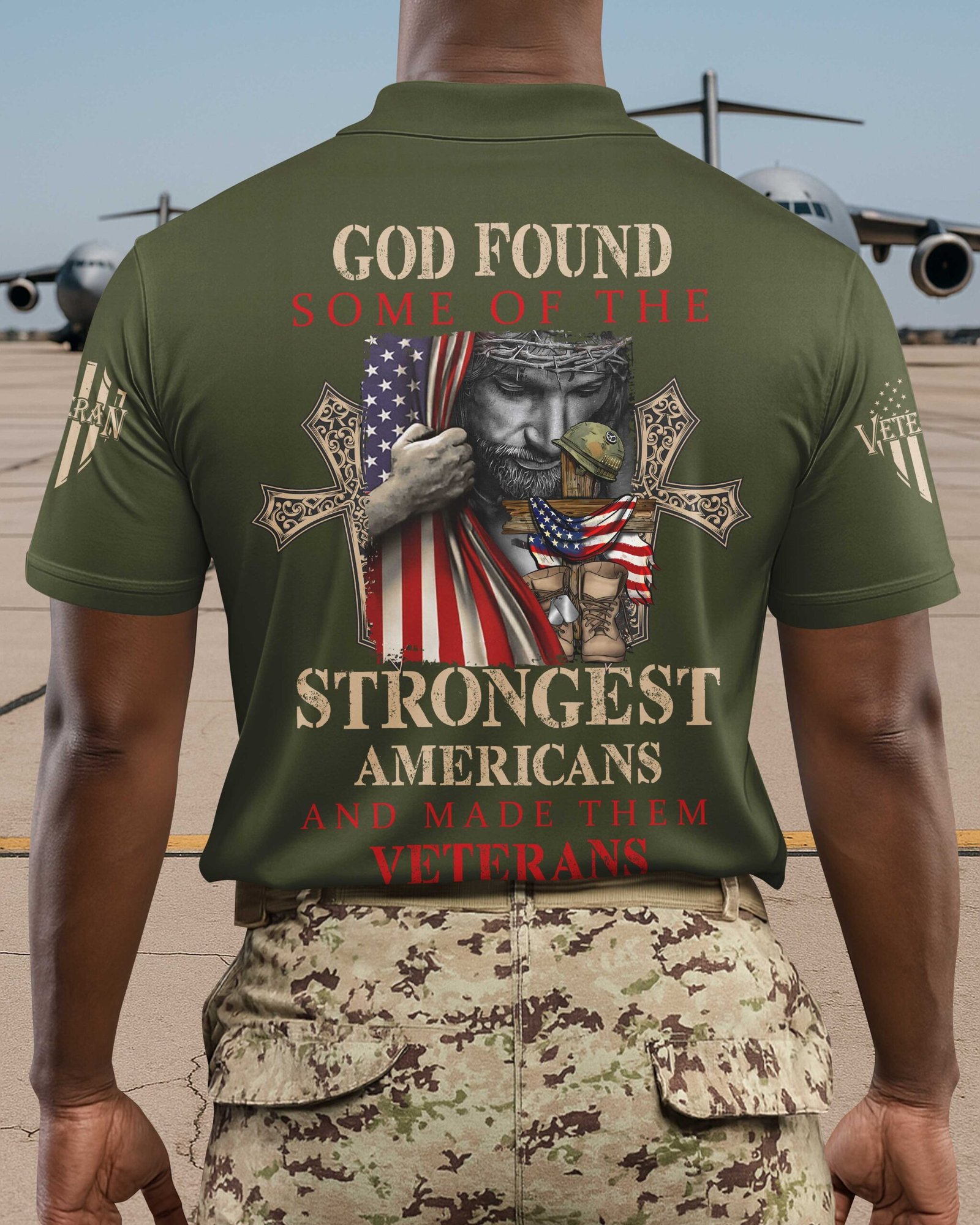 God Found Some Of The Strongest Americans And Made Them Veterans Polo - Image 13