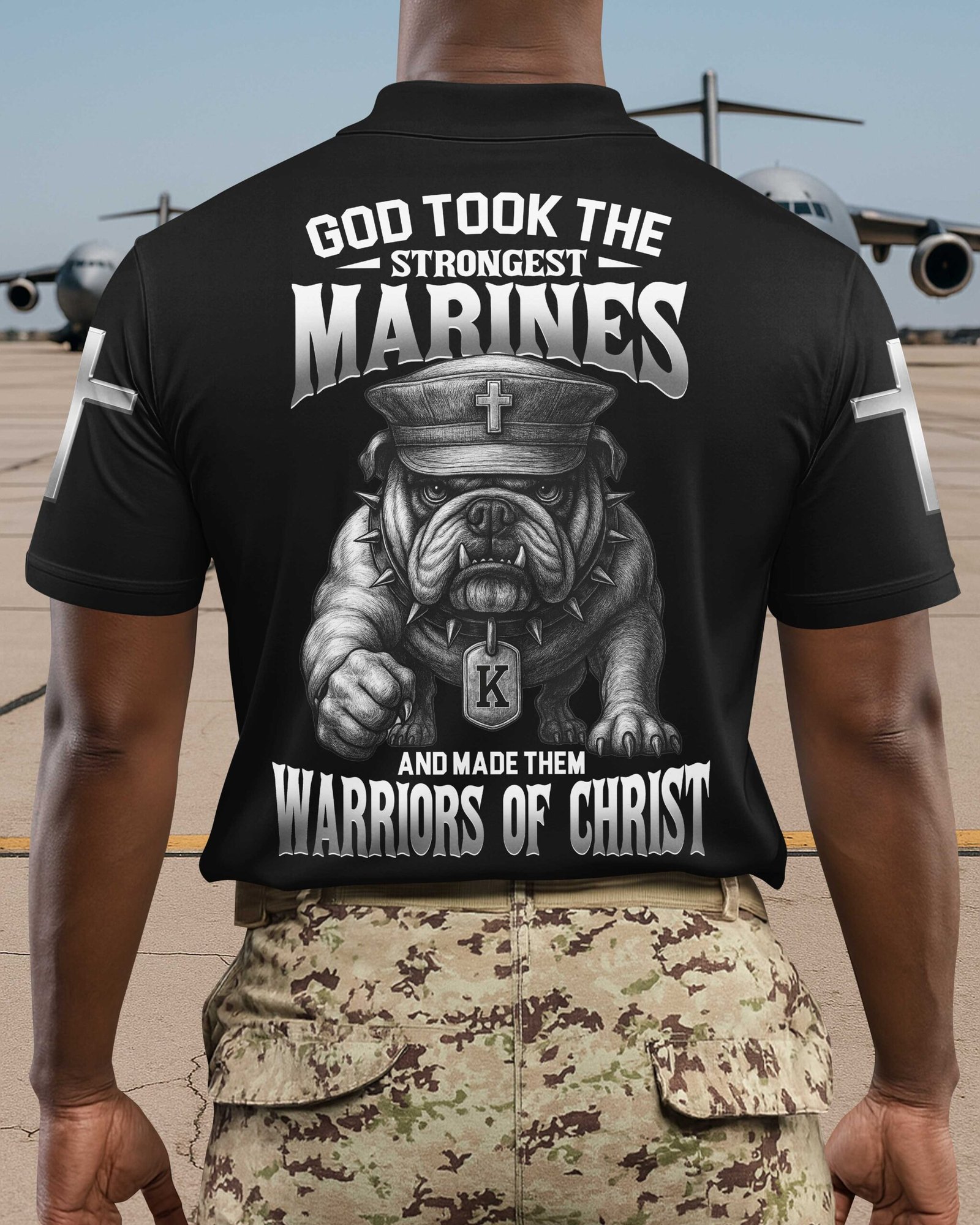 God Took The Strongest Marines And Made Them Warriors Of Christ Polo - Image 3