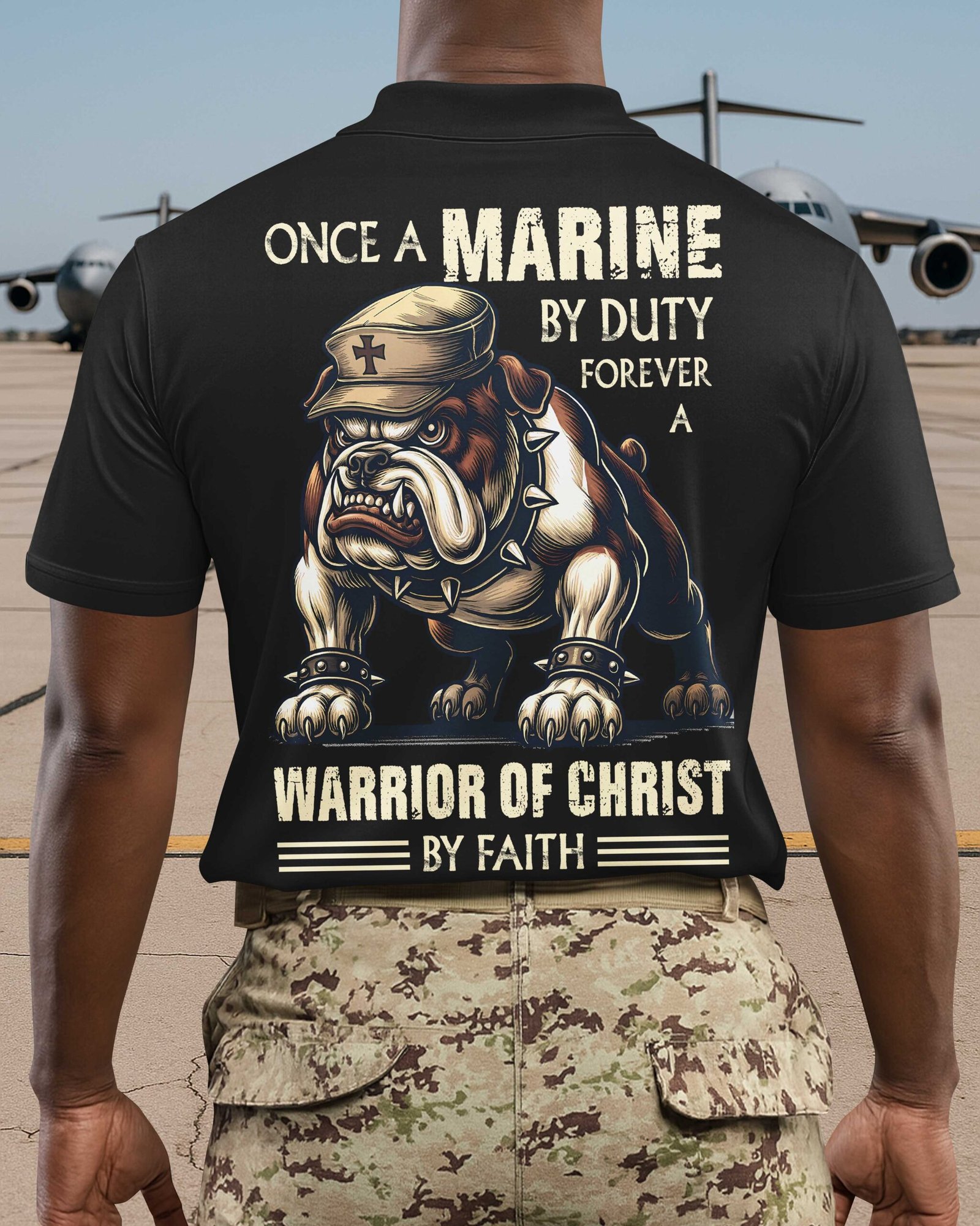 Once A Marine By Duty Forever A Warrior Of Christ By Faith Polo - Image 5
