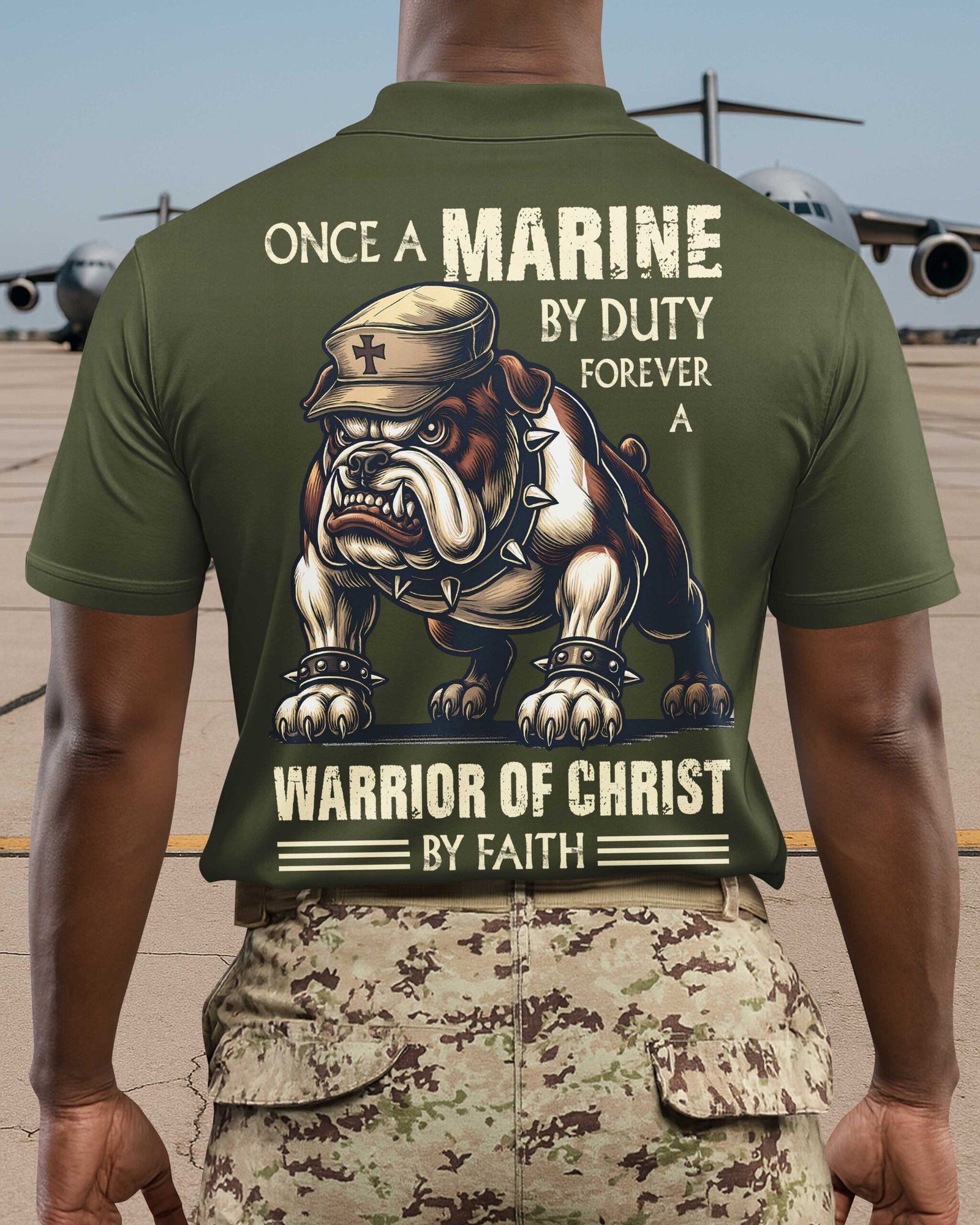 Once A Marine By Duty Forever A Warrior Of Christ By Faith Polo - Image 9