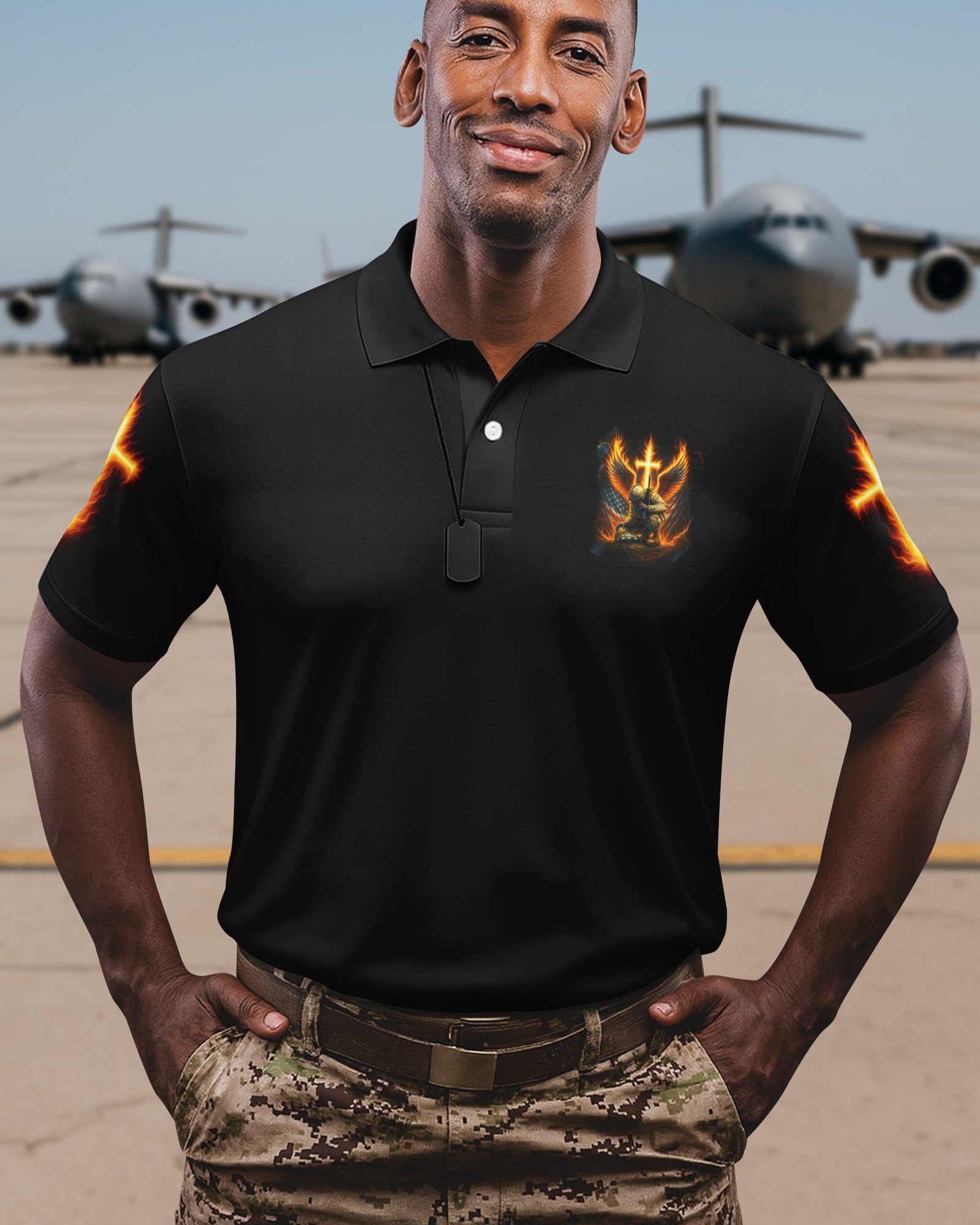 Under God's Command I Served By His Grace I Stand Polo - Image 2